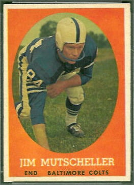 Jim Mutscheller 1958 Topps football card