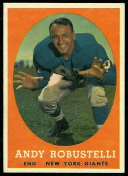 Andy Robustelli 1958 Topps football card