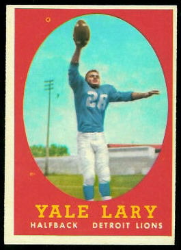 Yale Lary 1958 Topps football card