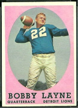 Bobby Layne 1958 Topps football card Bobby Layne 1958 Topps football card