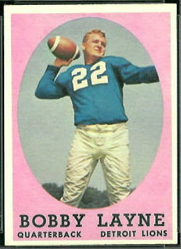 Bobby Layne 1958 Topps football card