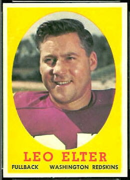 Leo Elter 1958 Topps football card