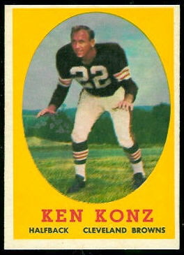 Ken Konz 1958 Topps football card