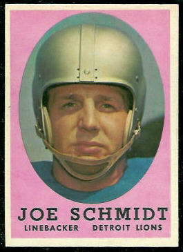 Joe Schmidt 1958 Topps football card Joe Schmidt 1958 Topps football card