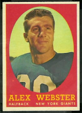 Alex Webster 1958 Topps football card