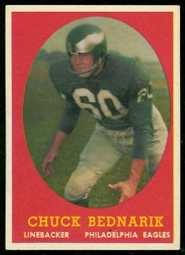 Chuck Bednarik 1958 Topps football card Chuck Bednarik 1958 Topps football card