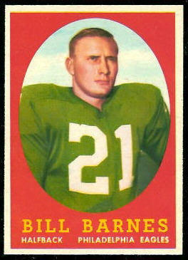 Bill Barnes 1958 Topps football card