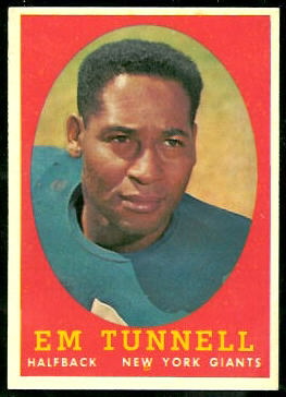 Emlen Tunnell 1958 Topps football card Emlen Tunnell 1958 Topps football card