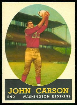 John Carson 1958 Topps football card