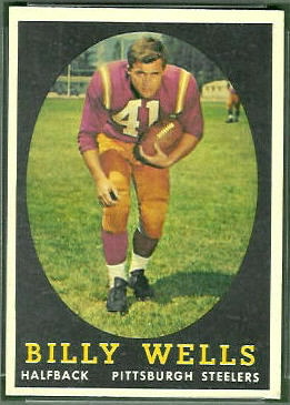 Billy Wells 1958 Topps football card Billy Wells 1958 Topps football card