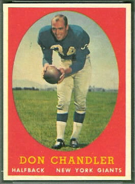 Don Chandler 1958 Topps football card