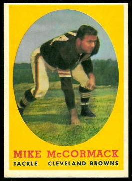 Mike McCormack 1958 Topps football card