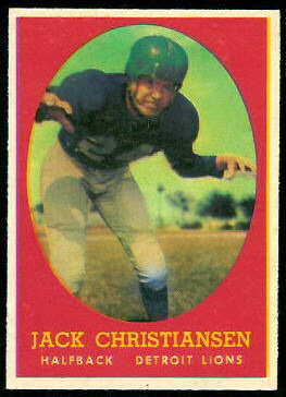 Jack Christiansen 1958 Topps football card