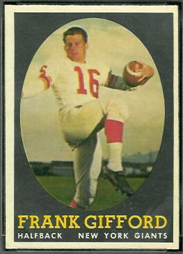 Frank Gifford 1958 Topps football card