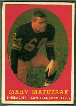 Marv Matuszak 1958 Topps football card