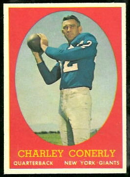 Charley Conerly 1958 Topps football card