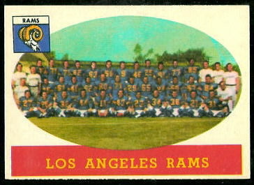 Los Angeles Rams Team 1958 Topps football card