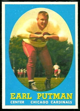 Earl Putman 1958 Topps football card Earl Putman 1958 Topps football card