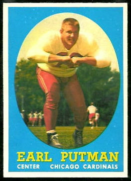 Earl Putman 1958 Topps football card