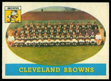 Cleveland Browns Team 1958 Topps football card Cleveland Browns Team 1958 Topps football card