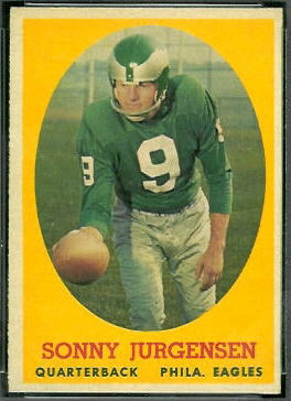 Sonny Jurgensen 1958 Topps football card Sonny Jurgensen 1958 Topps football card