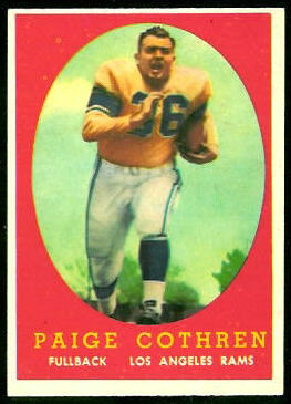 Paige Cothren 1958 Topps football card