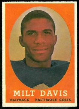 Milt Davis 1958 Topps football card Milt Davis 1958 Topps football card