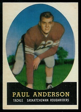 Paul Anderson 1958 Topps CFL football card