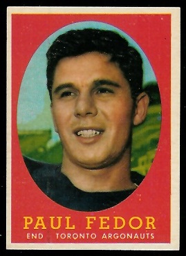 Paul Fedor 1958 Topps CFL football card