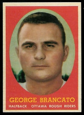 George Brancato 1958 Topps CFL football card George Brancato 1958 Topps CFL football card