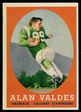 Alan Valdes 1958 Topps CFL football card