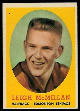 Leigh McMillan 1958 Topps CFL football card