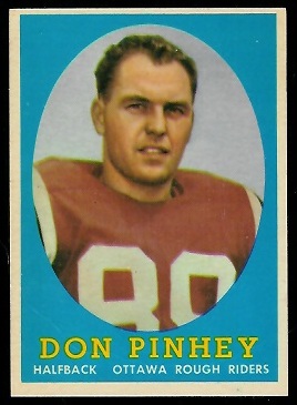Don Pinhey 1958 Topps CFL football card