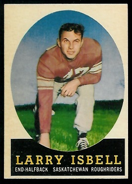 Larry Isbell 1958 Topps CFL football card