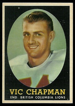 Vic Chapman 1958 Topps CFL football card