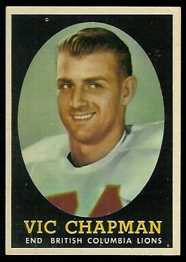 Vic Chapman 1958 Topps CFL football card