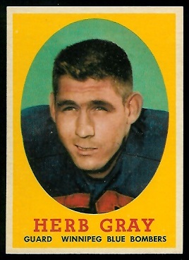 Herb Gray 1958 Topps CFL football card