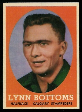 Lynn Bottoms 1958 Topps CFL football card