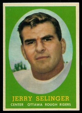 Jerry Selinger 1958 Topps CFL football card