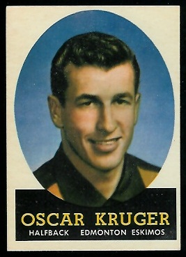 Oscar Kruger 1958 Topps CFL football card
