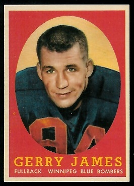 Gerry James 1958 Topps CFL football card Gerry James 1958 Topps CFL football card