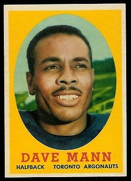 Dave Mann 1958 Topps CFL football card