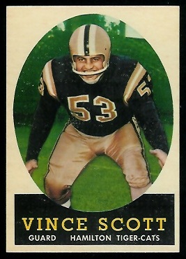 Vince Scott 1958 Topps CFL football card