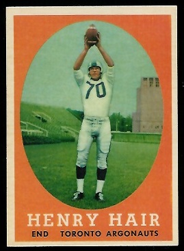 Henry Hair 1958 Topps CFL football card