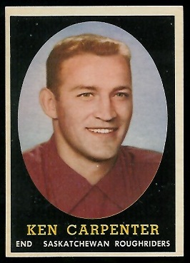 Ken Carpenter 1958 Topps CFL football card