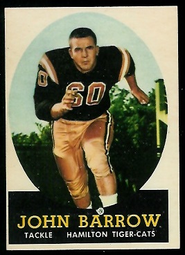 John Barrow 1958 Topps CFL football card