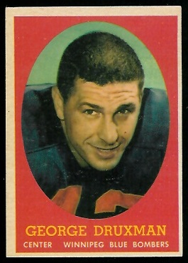 George Druxman 1958 Topps CFL football card