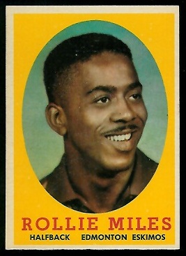 Rollie Miles 1958 Topps CFL football card