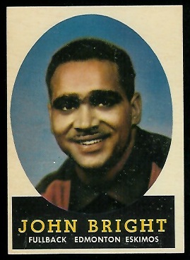 John Bright 1958 Topps CFL football card John Bright 1958 Topps CFL football card