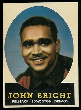 John Bright 1958 Topps CFL football card